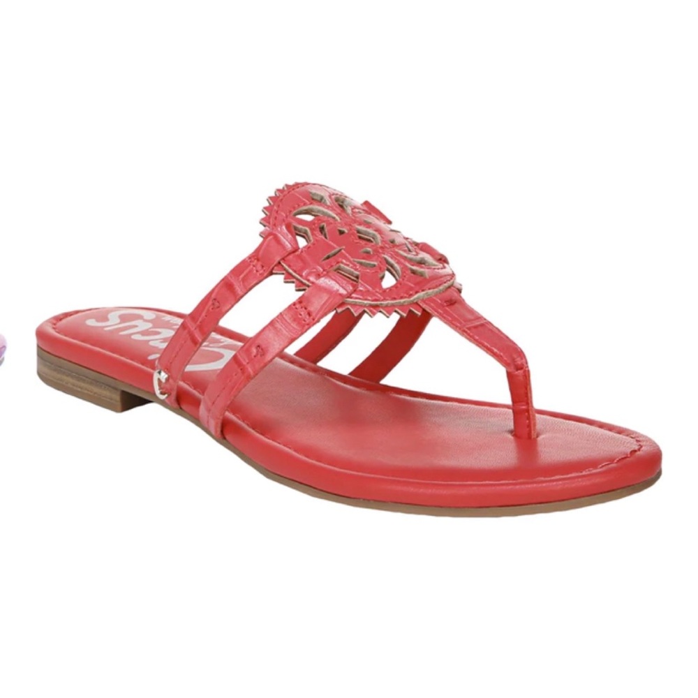 Circus by Sam Edelman Women's CANYON Croco Coral Tart Medallion Flat - NEW